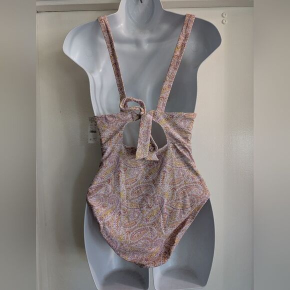 J Crew paisley one piece Ruffled swimsuit Purple And Yellow NWT 6 - Picture 5 of 6